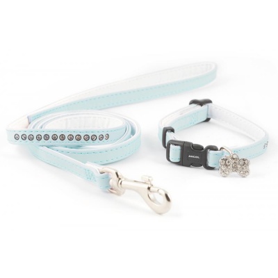 Ancol Small Bite Deluxe Collar & Lead Set - Blue RRP £12.79 CLEARANCE XL £7.99